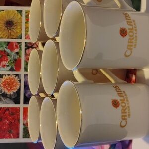 New Carolans Irish Cream Gold Rim coffee mugs